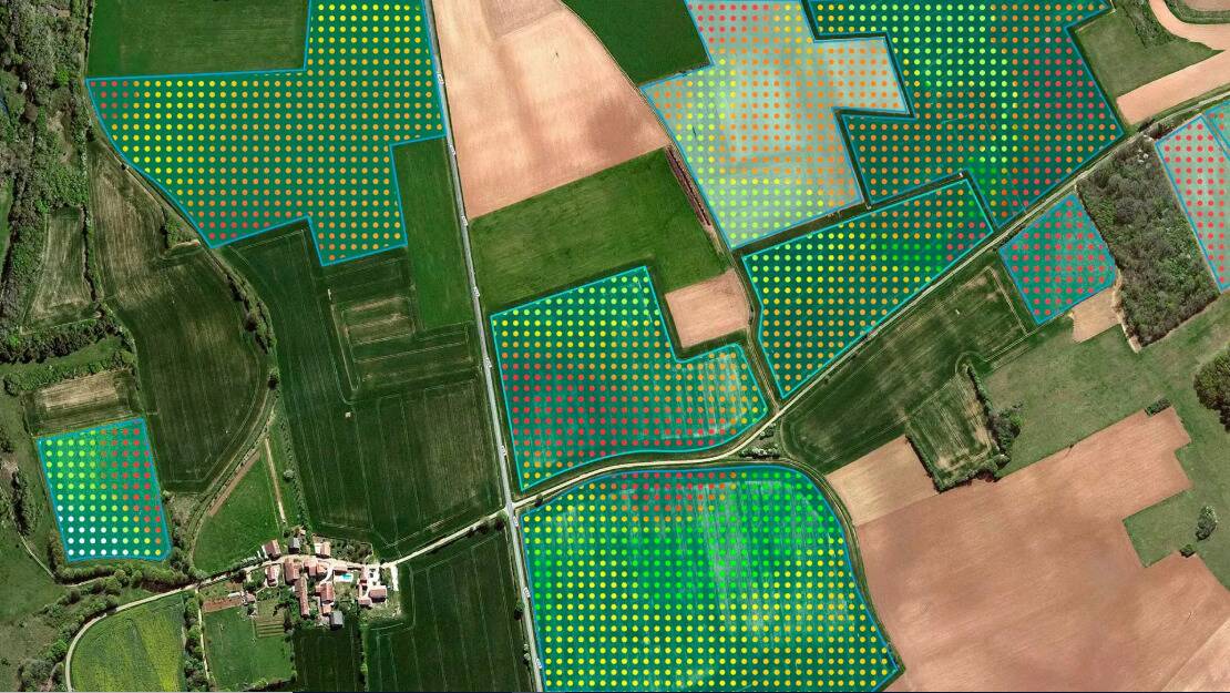 Vista a&eacute;rea de talh&otilde;es com mapa de aplica&ccedil;&atilde;o